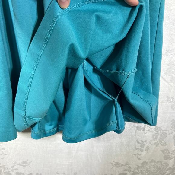 Boden Dress 6 LONG Blue Jersey Heavyweight Fit and Flare Half Sleeve Side Zip - Picture 7 of 13